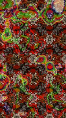 Zarif, parlak ve eskiz kahverengi, kırmızı ve gri çiçek desenli tasarım. Raster. Sabıka baskıları, bebek kıyafetleri, duvar kâğıtları, paket kutuları vb..