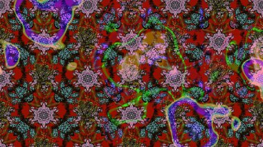 Çizim kalıbı. Organik motif arka planı. Ultraviyole kumaş deseni. Raster illüstrasyonu.