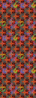 Suluboya çiçekli çiçek deseni. Raster illüstrasyonu. Kırmızı renkte güzel tekstil.