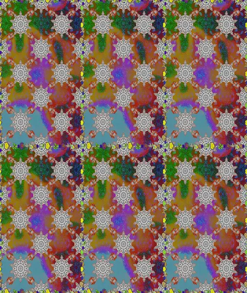 Raster. Eski usul. Kusursuz bir geçmişi var. Tomurcukları çiçek olan sevimli bir çiçek deseni. Raster illüstrasyonu. Kumaş, tekstil ve duvar kağıdı baskısı için..