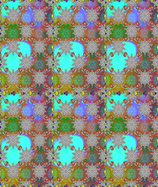 El çizimi, soyut ve süslü elementler. Yaz çiçekleri teması. Klasik çiçekler. Gri ve kahverengi renkler. Suluboya resim taklit Raster illüstrasyonu.