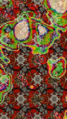 Vadinin çiçekleri kahverengi, kırmızı ve gri renklerde. Raster çiçek desenleri çiziyor..