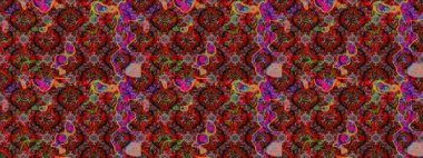 Manzaralı çiçek deseni. Çiçek kompozisyonu, el boyası, hassas şablon. Üst manzara, yumuşak kahverengi, kırmızı ve siyah renkli. Sevgililer günü ve tebrik kartı konsepti için şık bir davet.