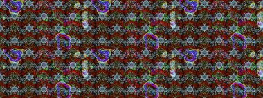 Kahverengi, kırmızı ve gri renklerde. Çiçek. Taslak dekoratif arka plan, çiçek mandala. Raster illüstrasyonu.