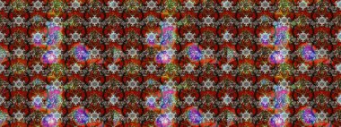 Raster illüstrasyonu. Asya tekstil tarzında. Raster illüstrasyonu. Kahverengi, gri ve kırmızı renkte çiçekler. Çiçek desenini çiz.