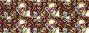 Raster deseni. Küçük çiçekteki sevimli çiçek deseni. Gri, kahverengi ve kırmızı renkte yaz çiçekleri. Raster illüstrasyonu.