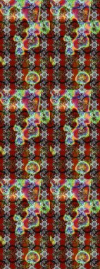 Modern çiçek arkaplanı. Moda baskıları için zarif bir şablon. Parlak renkli çiçekleri ve gri renkli yaprakları olan harika bir çiçek deseni. Halk stili.