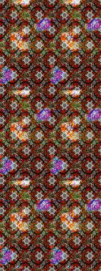 Raster illüstrasyonu. Kahverengi, gri ve kırmızı renkte çiçekler. Küçük çiçekte sevimli çiçek deseni var..