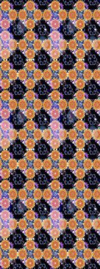 Renkli Bahar Teması eskiz kalıbı. Düz Çiçek Elementleri Tasarımı. Raster illüstrasyonundaki çiçek desenli çizim. Siyah renkte çiçekler.