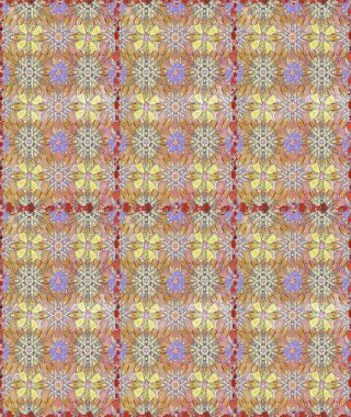 Hint süsü. Raster illüstrasyonu. Kusursuz desen. Çiçek duvar kağıdı. Renkli süs kenarı. Tarafsız ve bej renklerde.