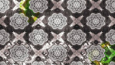 Şirin çiçekli, desenli, gri renkli bir eskiz deseni. Tekstil için suluboya eskiz deseni. El çizimi çiçek çizimi deseni (fayans)).