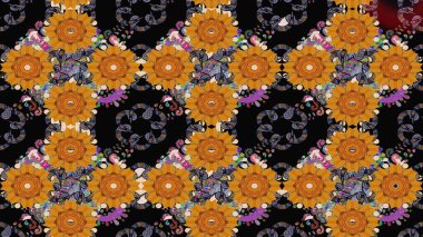 Raster Henna dövme stili. Tekstil, tebrik kartı, boyama kitabı, telefon kılıfı baskısı için kullanılabilir. Etnik Mandala süsü. Hint çiçekli desenli şal desenli..