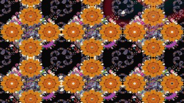 Tomurcukları çiçek olan sevimli bir çiçek deseni. Raster. Raster illüstrasyonu. Eski usul. Eskiz geçmişi. Kumaş, tekstil ve duvar kağıdı baskısı için..