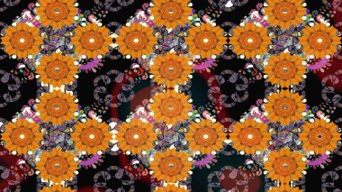 Suluboya, elle çizilmiş. Raster - stok. Eskiz arkaplan modeli. Vadinin turuncu renkli çiçekleri.