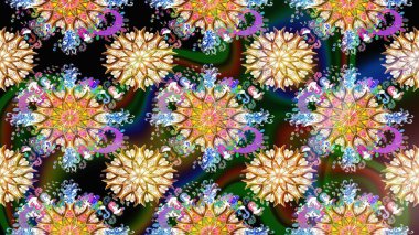 Kahverengi renkli çiçek desenli eskiz, el yapımı papatyalar, papatyalar. Tekrar eden çiçek arkaplanı, zarif kahverengi çiçek duvar kağıdı..