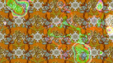 Kahverengi, turuncu ve nötr renkte çiçekler. Renkli bahar temalı eskiz desenleri. Düz Çiçek Elementleri Tasarım Raster illüstrasyonu. Çiçekli çiçek deseni, suluboya..