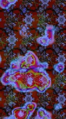 Küçük kahverengi, kırmızı ve menekşe rengi çiçeklerle oldukça eski bir besin torbası deseni. Tekstil, kumaş, kapaklar, duvar kağıtları, baskı, örgü, dekupaj için çiçek arkaplanı. Millefleurlar.