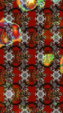 Çizim çiçek deseni duvar kâğıdı olarak kullanılabilir. Raster illüstrasyonu. Çiçekler kahverengi, kırmızı ve gri renklerde.