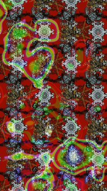 Raster suluboya çiçek deseni, narin çiçekler, kırmızı, kahverengi ve gri çiçekler, tebrik kartı şablonu. Raster Güzel kumaş deseni.