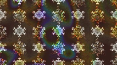 Kahverengi kıvırcık çiçekler kahverengi renklerde şekillenir. Raster illüstrasyonu. Klasik çiçek tasarım elementleri.