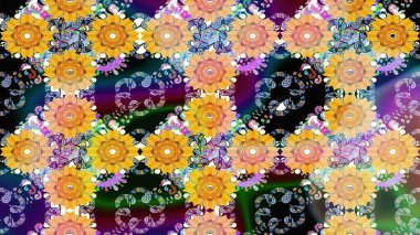 Moda baskıları için zarif bir şablon. Küçük renkli çiçekler. Çiçekli bahar çiçekleri. Motley illüstrasyonu. Küçük çiçekte şirin desenler.