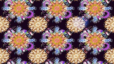 Raster illüstrasyonu. Raster illüstrasyonu. Şirin karalamalı çiçek desenli çizim. Eskiz tarzı siyah renkler. El yapımı çiçek ve bitki koleksiyonu.