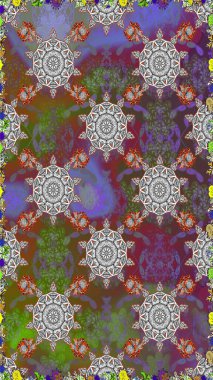 Küçük çiçekteki sevimli çiçek deseni. Güzel karalama çiçekleri olan kusursuz çiçek desenleri. Raster illüstrasyonu. Güzel kumaş deseni.