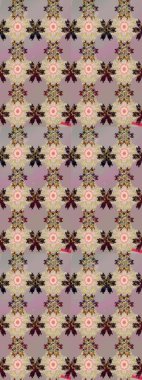 Asya tekstil tarzında. Raster illüstrasyonu. Kusursuz çiçek deseni. Çiçekler bej ve nötr renklerde. Raster illüstrasyonu.