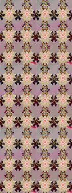 Asya tekstil tarzında. Raster illüstrasyonu. Kusursuz çiçek deseni. Çiçekler bej ve nötr renklerde. Raster illüstrasyonu.