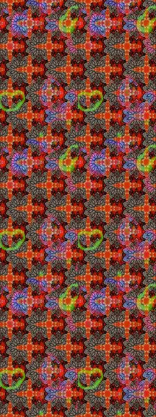 Suluboya çiçekli çiçek deseni. Raster illüstrasyonu. Kırmızı renkte güzel tekstil.