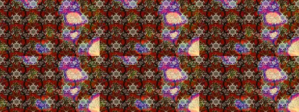 Renkli Bahar Teması eskiz kalıbı. Düz Çiçek Elementleri Tasarımı. Kahverengi, kırmızı ve bej renkli çiçekler. Raster illüstrasyonunda çiçek deseni çizimi.