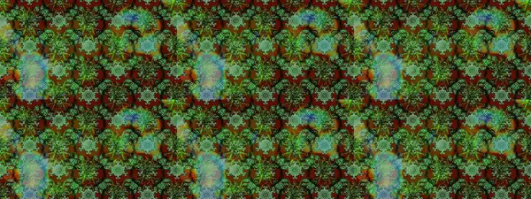 Raster illüstrasyonundaki çiçek desenli çizim. Çiçekler suluboya tarzında yeşil, kahverengi ve gri renklerde.