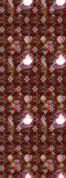 Çiçekler kahverengi, kırmızı ve gri renklerde. Raster illüstrasyonunda çiçek deseni çizimi.