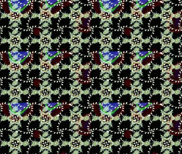 Raster güzel bir çiçek deseni çizmiş. Nazik romantik baskı. Siyah, nötr ve kahverengi renkte çiçekler. Tatil havası. Bahar mevsimi.