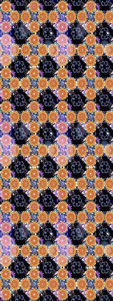 Renkli Bahar Teması eskiz kalıbı. Düz Çiçek Elementleri Tasarımı. Raster illüstrasyonundaki çiçek desenli çizim. Siyah renkte çiçekler.