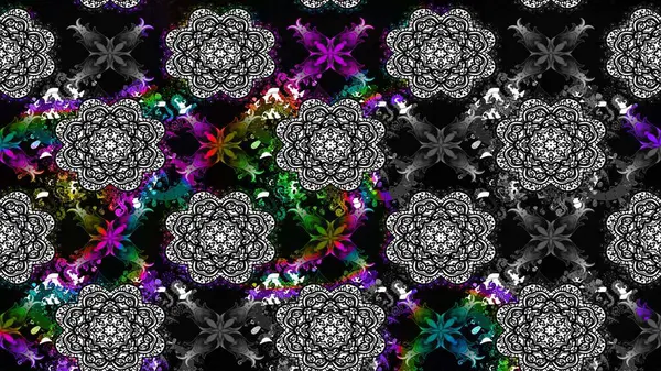 Raster illüstrasyonu. Küçük çiçekli şirin bir desen. Çiçek ve yapraklı çiçek deseni.