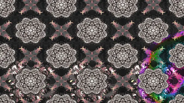 Gri renkli şirin çiçek deseni. Renkli Bahar Teması eskiz kalıbı. Düz Çiçek Elementleri Tasarımı. Raster Modaya uygun kumaş deseni.