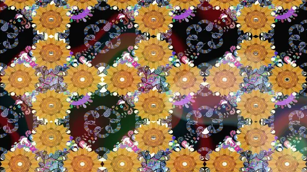 Çizim çiçek deseni duvar kağıdı, web sitesi arka planı, ambalaj kağıdı, davetiye, broşür, afiş veya web sitesi için kullanılabilir. Karalama elementleri. El çizimi Raster illüstrasyonu.