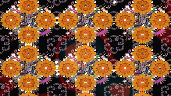 Suluboya, elle çizilmiş. Raster - stok. Eskiz arkaplan modeli. Vadinin turuncu renkli çiçekleri.