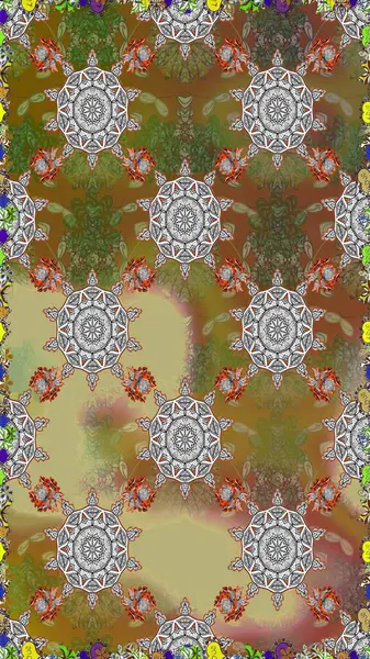 Raster Hip kumaş deseni. Kusursuz Vintage Çiçek Deseni.