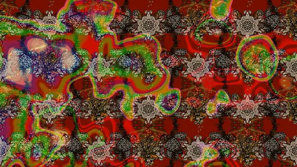 Raster illüstrasyonundaki çiçek desenli çizim. Renkli Yaz Temalı eskiz kalıbı. Kahverengi, kırmızı ve bej renkli çiçekler. Düz Çiçek Elementleri Tasarımı.