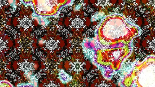 Raster illüstrasyonu. Çiçekli karalama şeklinde Raster çiçek deseni. Gri, kahverengi ve nötr renklerde bahar çiçekleri.