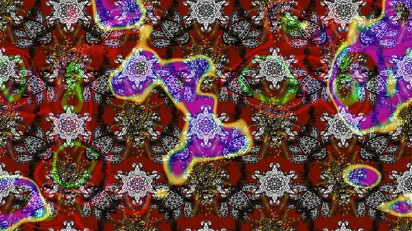 Gri, kırmızı ve kahverengi renkte çiçekler. Renkli Yaz Temalı eskiz kalıbı. Düz Çiçek Elementleri Tasarımı. Raster illüstrasyonunda çiçek deseni çizimi.