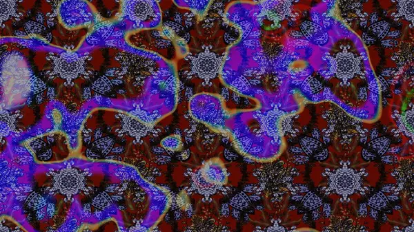 Çizgi çizimi kalıbı. Raster Moda kumaş deseni. Şirin çiçekler..