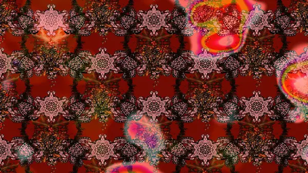 Hediye ambalaj kağıdı, tebrik kartları, posterler ve pankart tasarımı. Raster düz çiçek çizim deseni. Çiçekler kahverengi, kırmızı ve pembe renklerde.