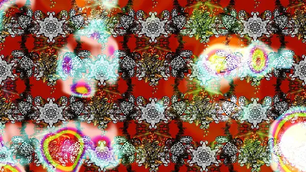 Renkli Bahar Teması eskiz kalıbı. Raster illüstrasyonundaki çiçek desenli çizim. Çiçekler gri, kırmızı ve nötr renklerde. Düz Çiçek Elementleri Tasarımı.