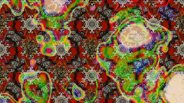 Raster güzel kumaş deseni çiziyor. Renkli Bahar Teması eskiz kalıbı. Düz Çiçek Elementleri Tasarımı. Çiçek deseni.