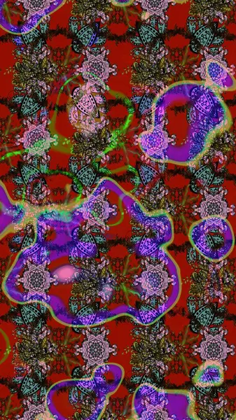 Çiçekli zambakların eskiz geçmişi. Çiçek tasarımı için inanılmaz bir kolaj cenneti tarzı. Parlak çiçekli kolaj çiçekleri kırmızı, kahverengi ve yeşil.