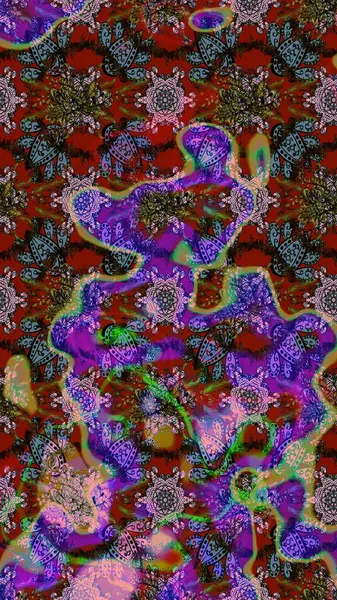 Renkli Bahar Teması eskiz kalıbı. Raster illüstrasyonu. Kahverengi, kırmızı ve nötr renklerde çiçekler. Düz Çiçek Elementleri Tasarımı. Çiçekli çiçek deseni, suluboya..