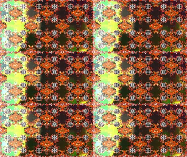 Kahverengi ve gri zarif küçük çiçekler ve kahverengi ve gri renkli komik böcekler, raster desen, illüstrasyon.